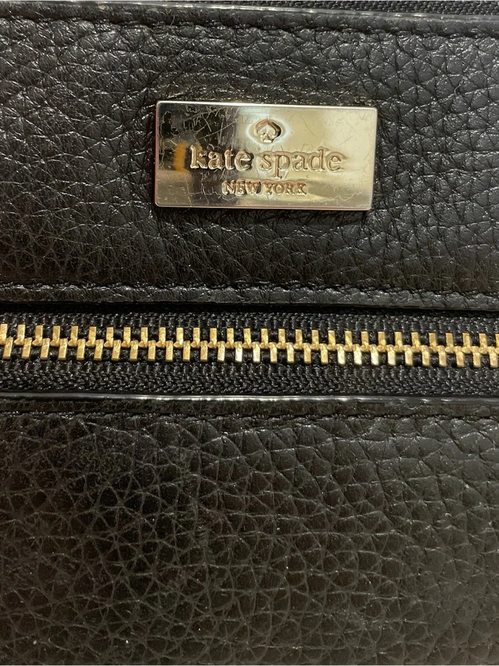 Kate Spade Black Pebbled Leather Wristlet with Gold Hardware - Picture 4 of 6